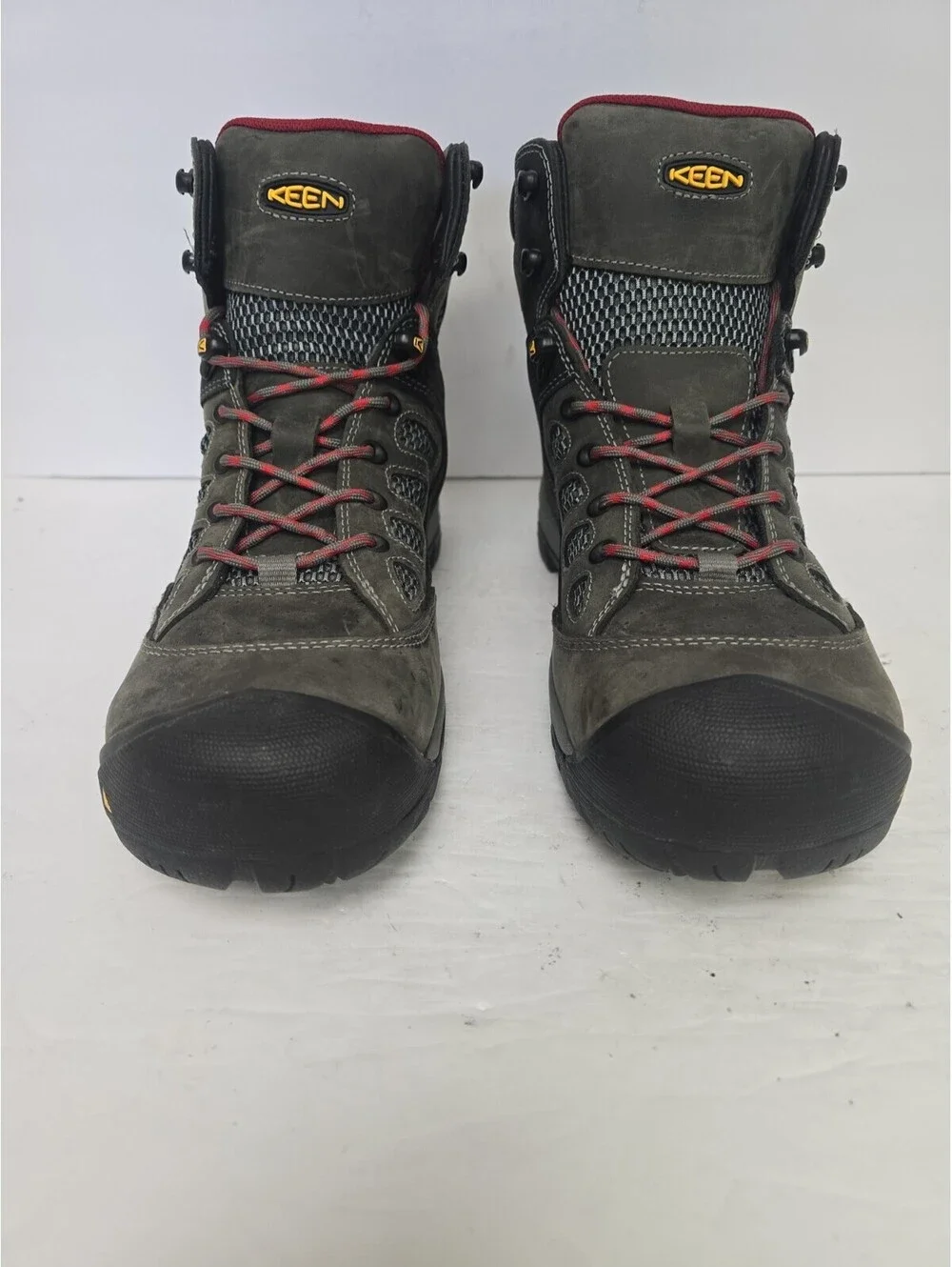 Keen Men's Tucson Mid 1009180 Steel Toe Waterproof Work Boot Gray Black Size 11D